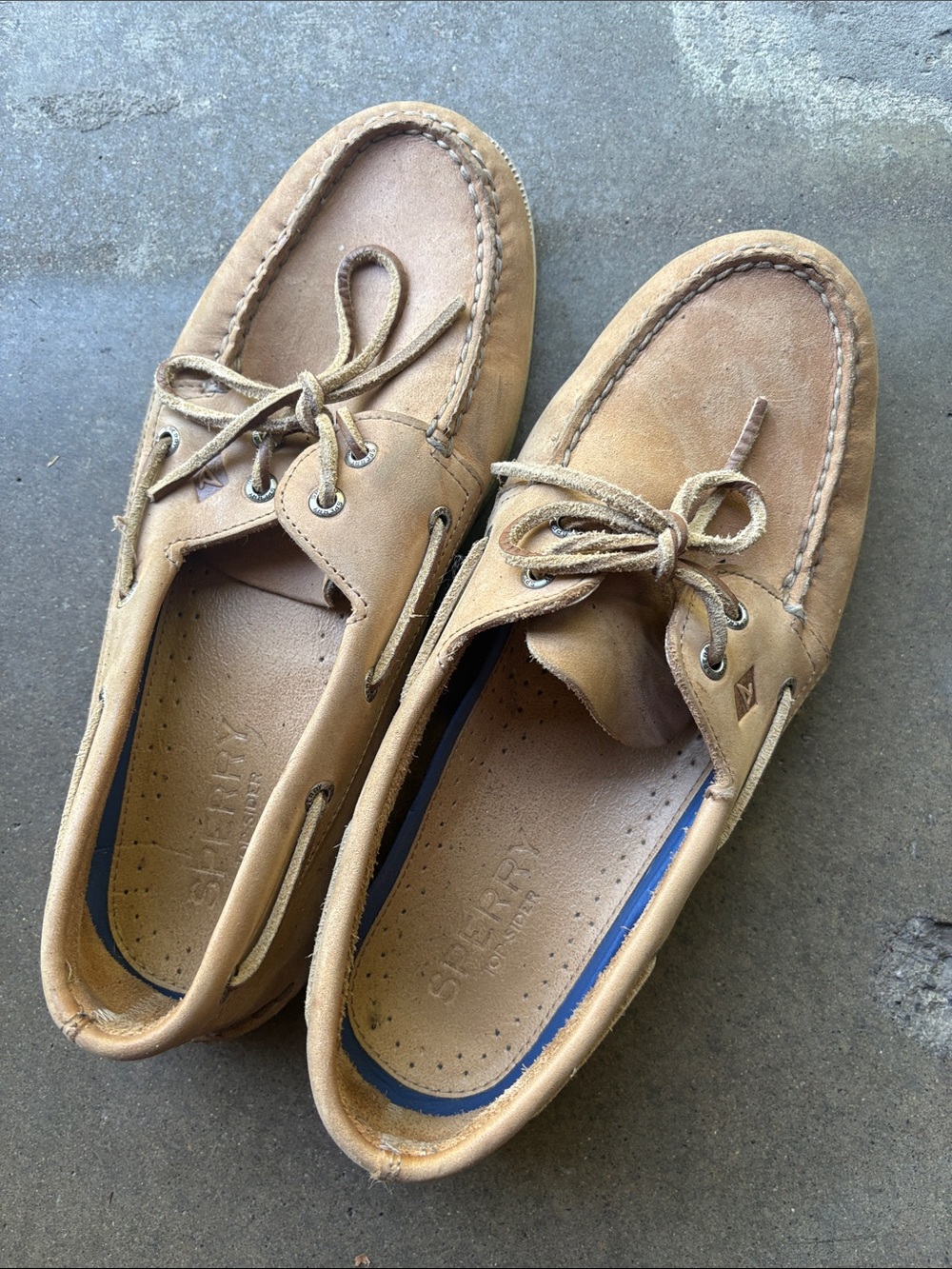Sperry Men's Light Brown Leather 2-Eye Boat Shoes 11.5